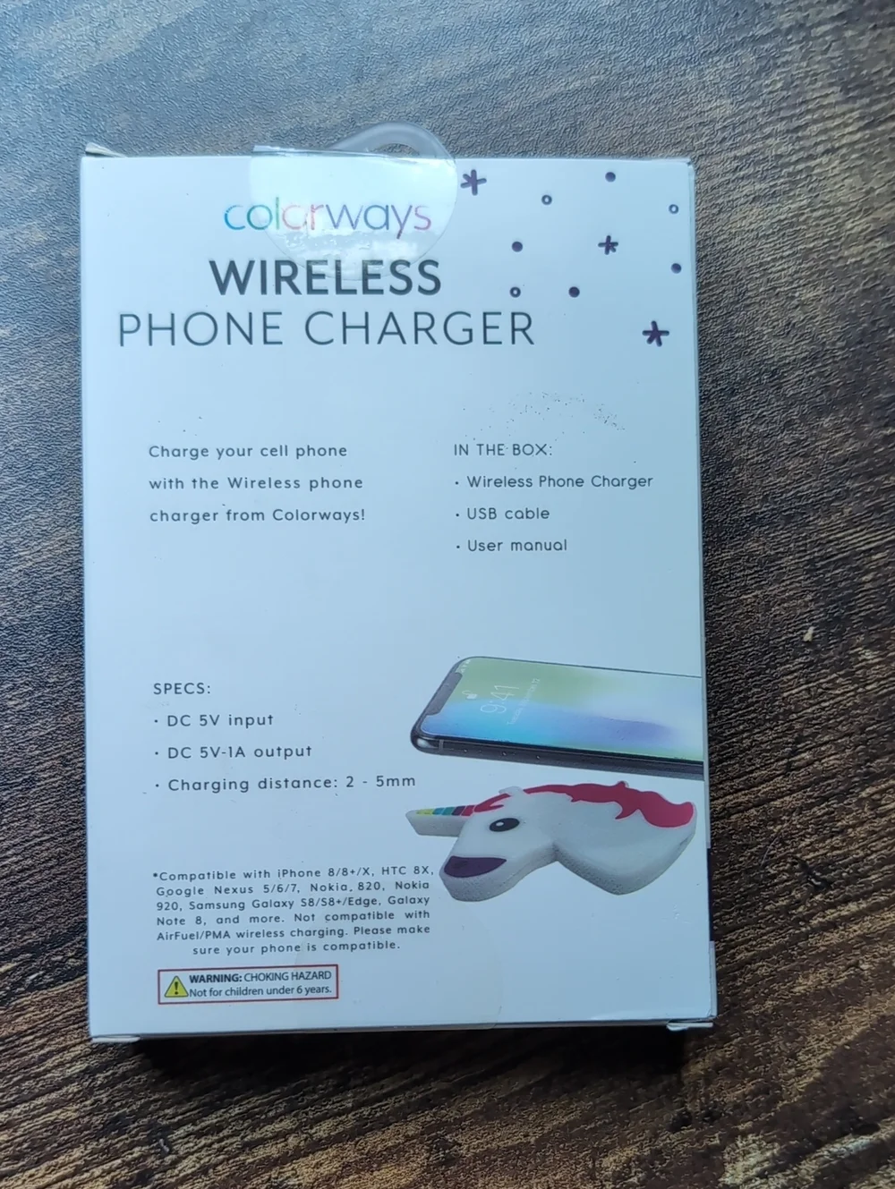 Colorways Unicorn Wireless Phone Charger — White & Pink